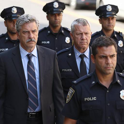 Intense Street Scene with Police Officers