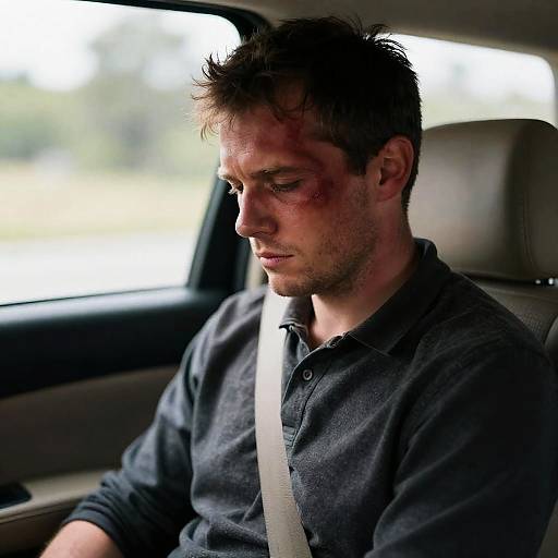 Somber Portrait of a Bruised Man