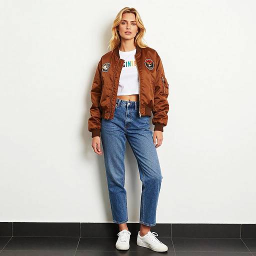 Blonde Woman in Casual Streetwear