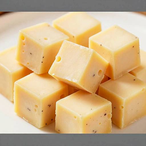Close-Up of Herb-Spiced Cheese Cubes