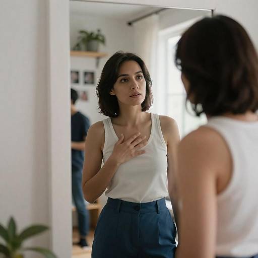 Introspective Moment in a Sunlit Space