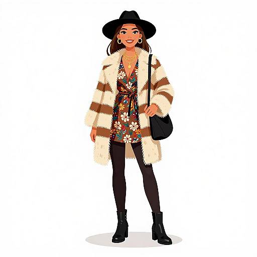 Boho-Chic Woman in Earth Tones