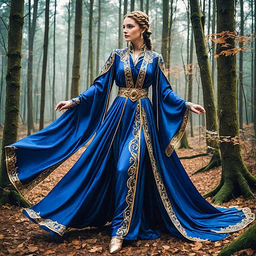 Sapphire Robe Forest Enchantress in Heels