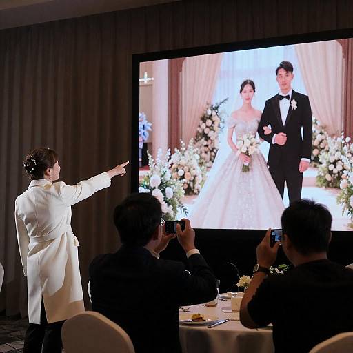 Elegant Wedding Reception with Dim Lighting