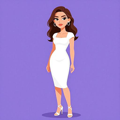 Stylish Woman in White Midi Dress