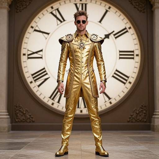 Man in Golden Clockwork Costume