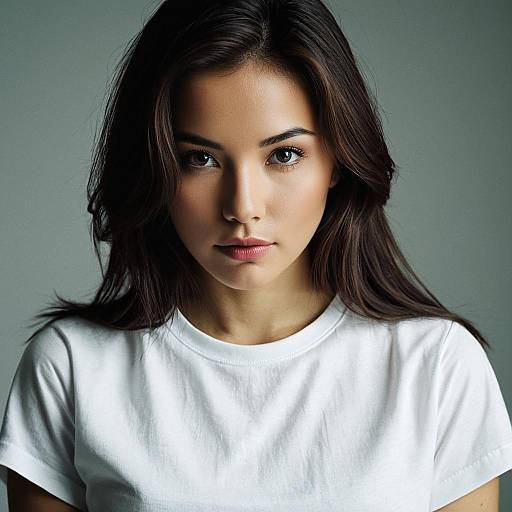 Portrait of Young Woman in White Shirt