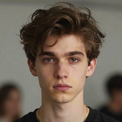 Portrait of Young Man with Tousled Hair