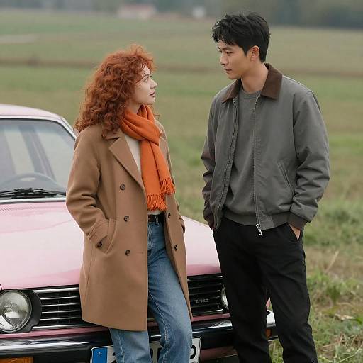 Vintage Car Adventure in a Grassy Field