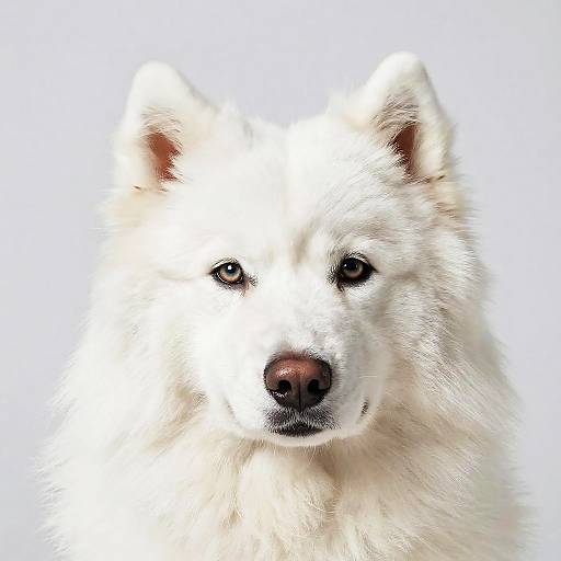 Samoyed Wolf Mix Close-Up Portrait