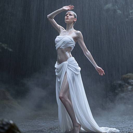 Ethereal Woman Emerging from Mist