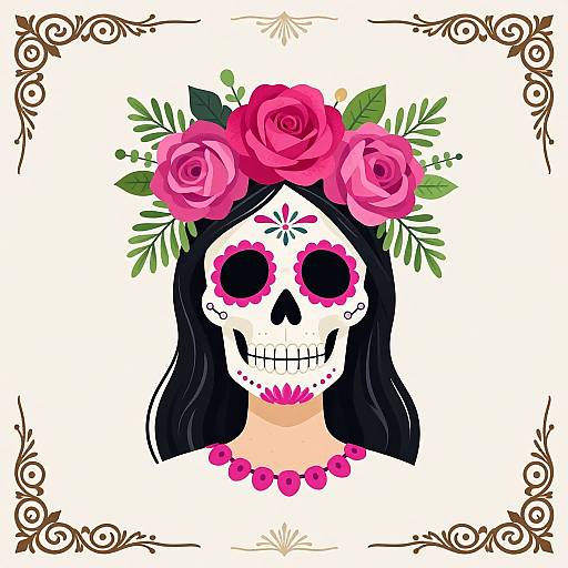 Elegant Day of the Dead Skull Art