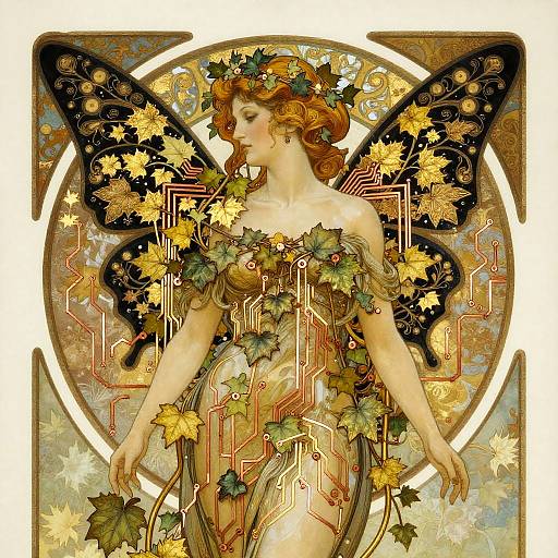 Art Nouveau Mechanical Nymph with Filigree