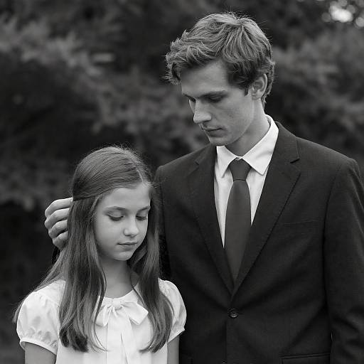 Tender Moment: Girl and Man in Nature