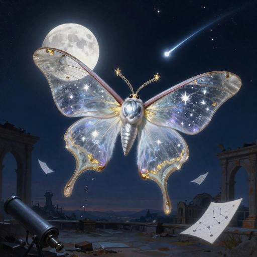 Lunar Moth Queen in Ruined Observatory