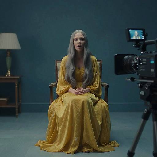 Interstellar Alien in Teal Room