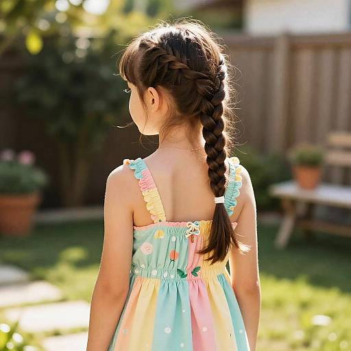 Fishtail Braids on Child in Sunlight