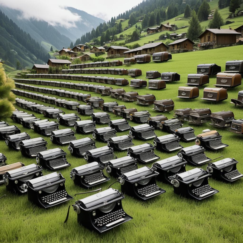 Capturing Vintage Typewriters in a Mountain Village