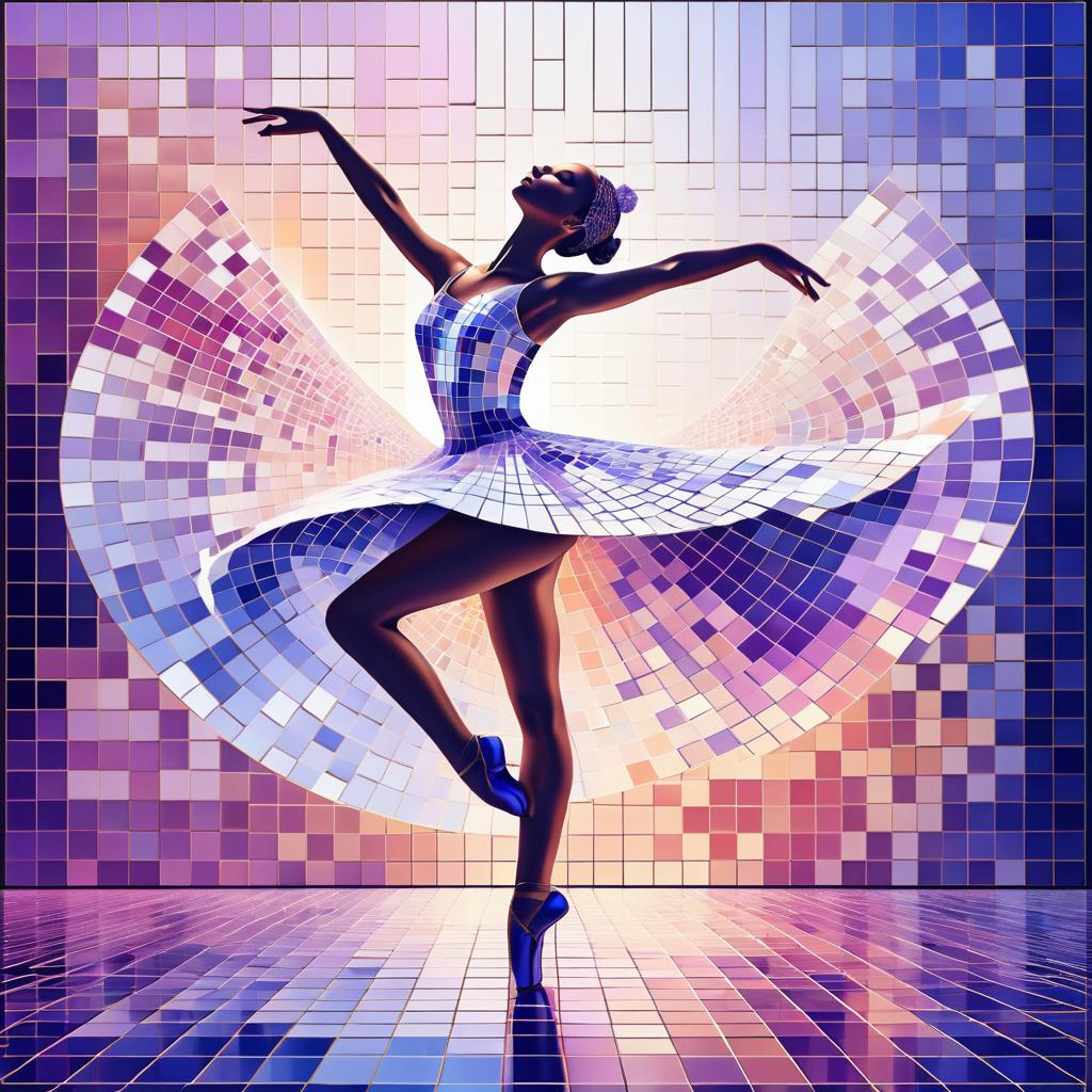 Futuristic Ballerina in Mosaic Art