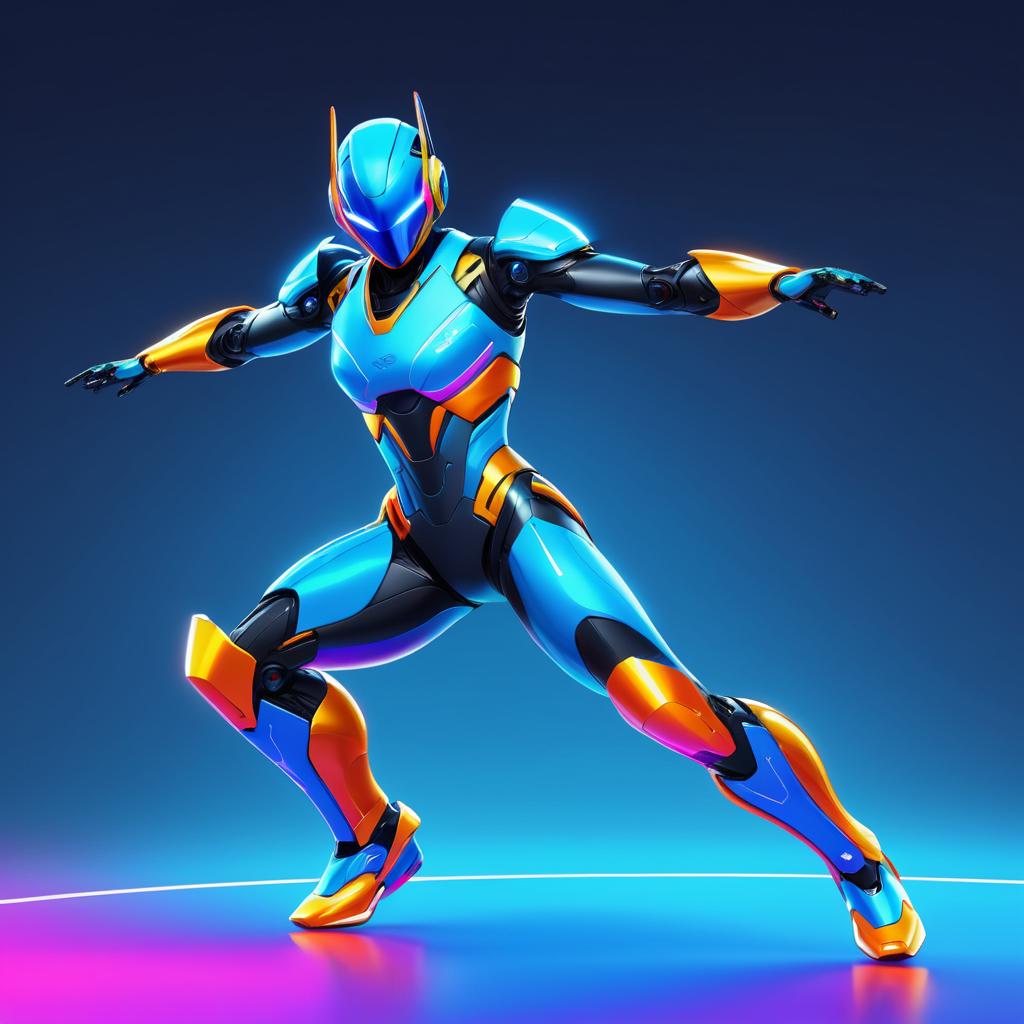 Dynamic Sleek Robot Athlete Concept Art