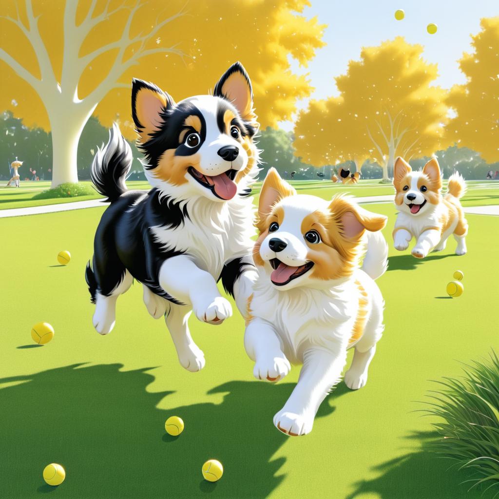 Playful Puppies in David Wiesner Style