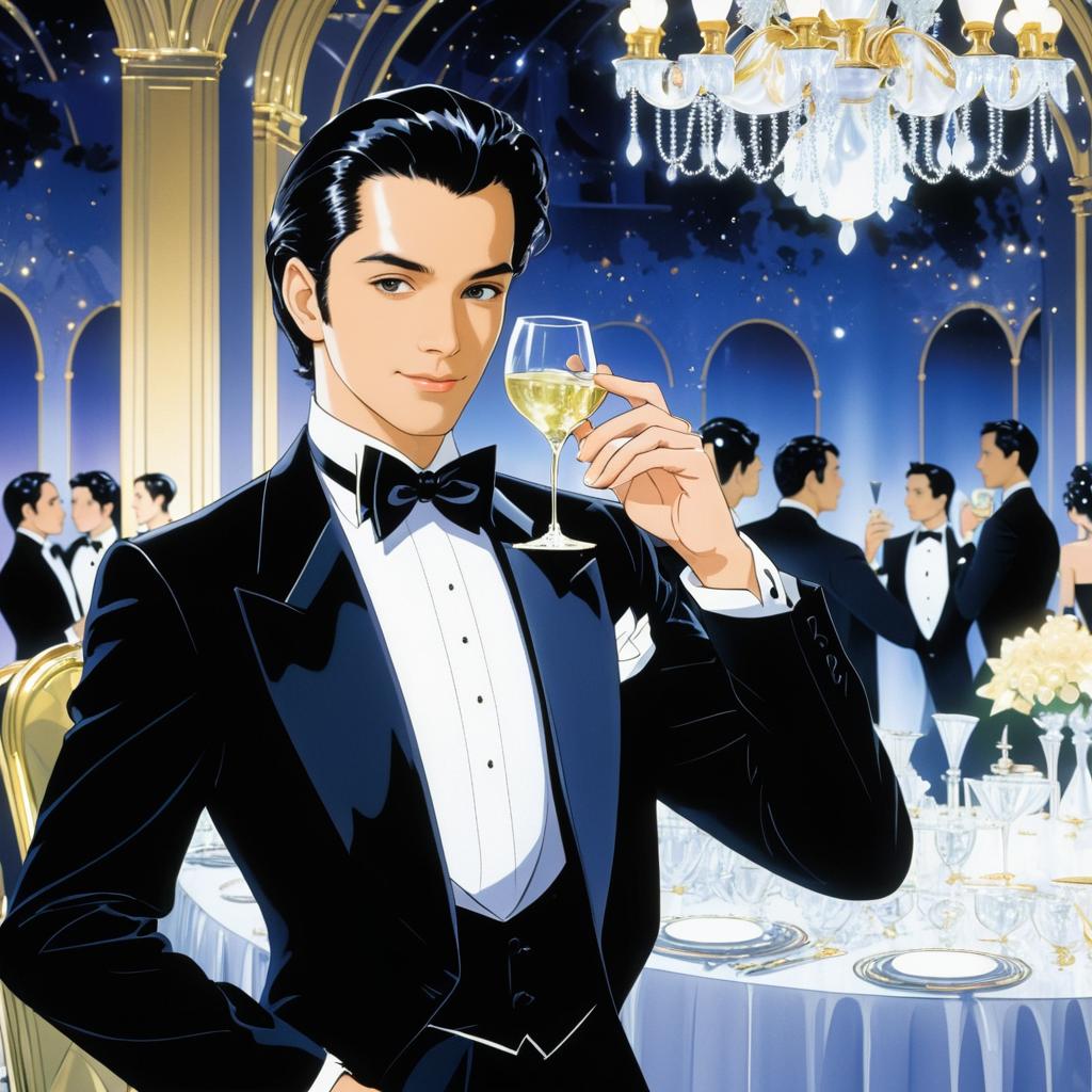 Suave Gentleman in Opulent Ballroom