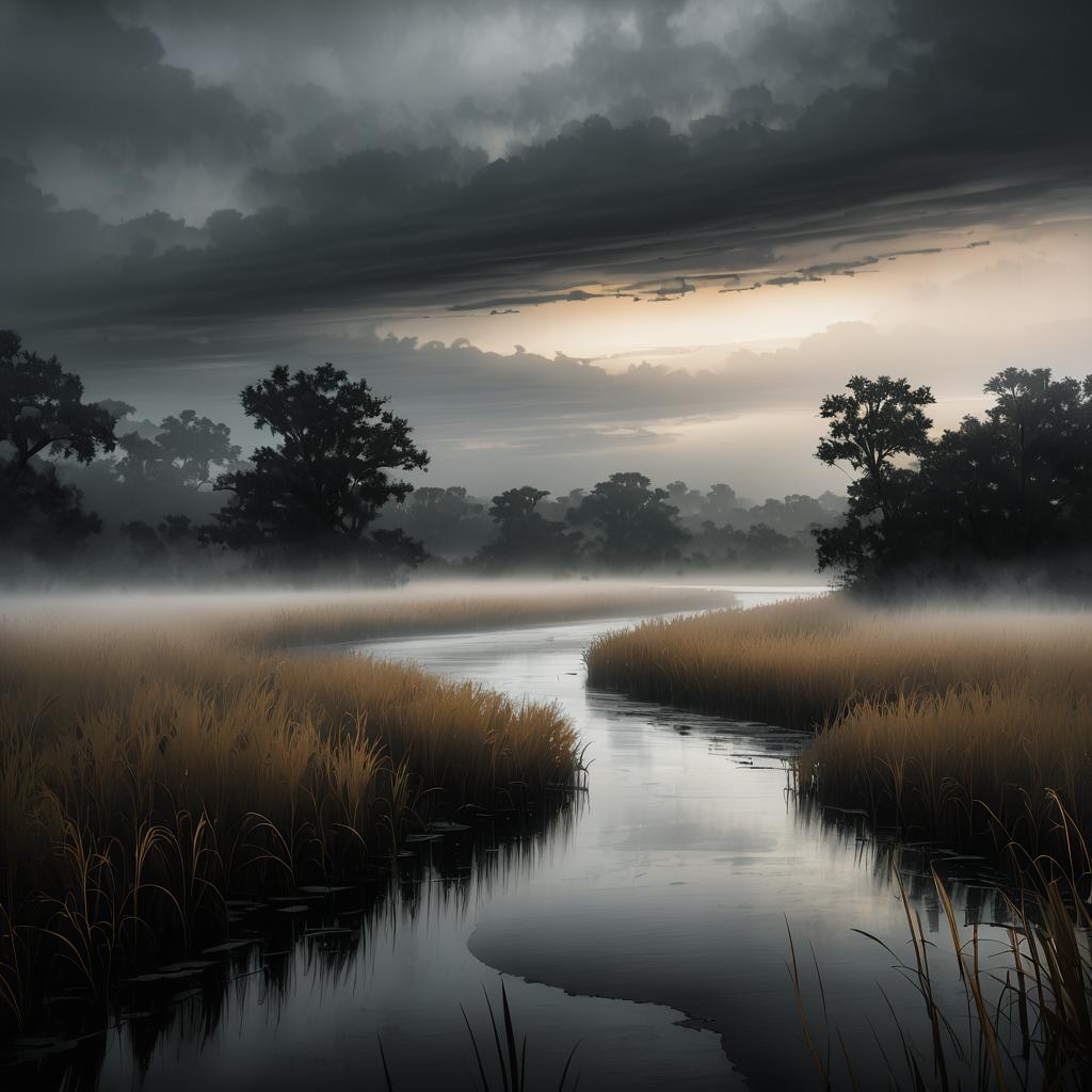 Misty Marshlands at Serpent’s Bend River