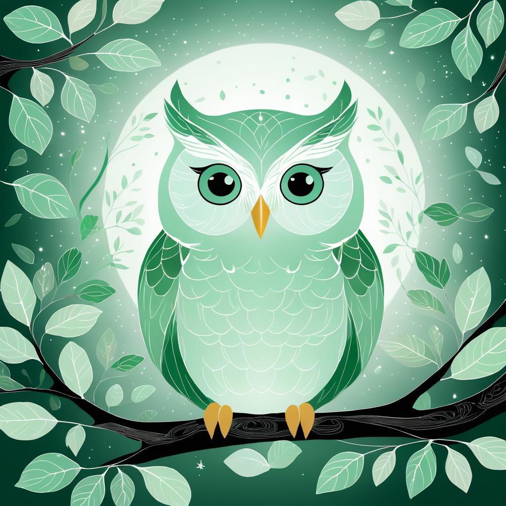 Clever Owl in Moonlit Serenity