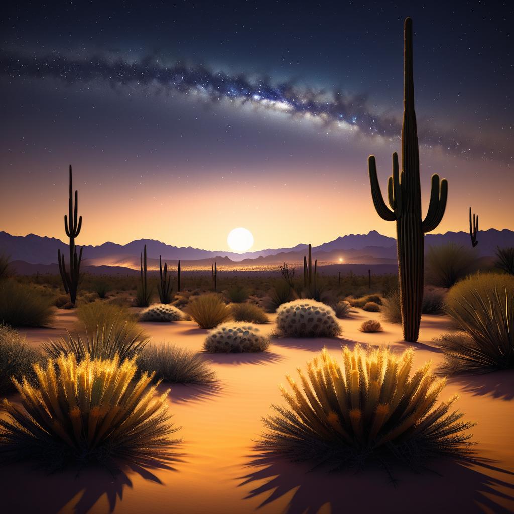 Tranquil Twilight Desert Landscape Render