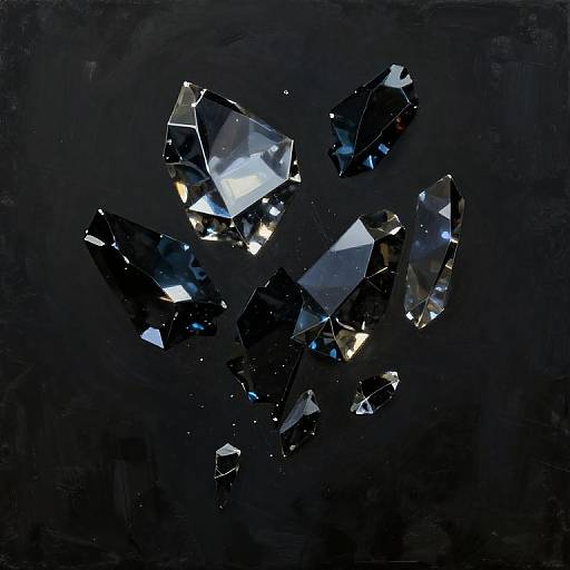 Shiny Obsidian Shards Abstract Art