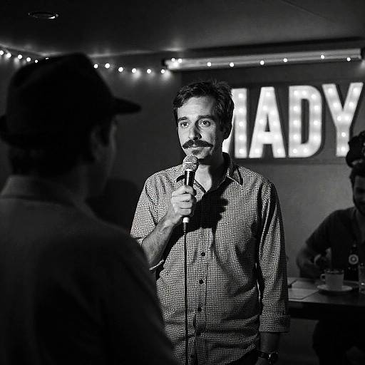 Black-and-White Portrait of a Mustached Man