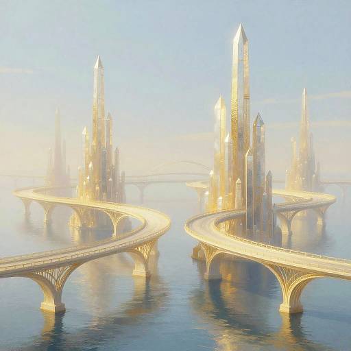Ethereal Crystalline Bridges Digital Painting