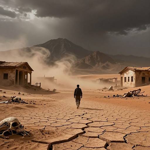 Apocalyptic Desert Wasteland Scene