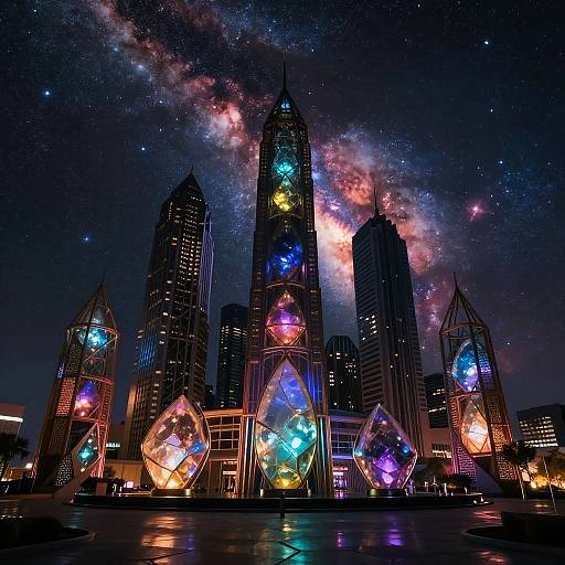 Crystal Canyon City in Galactic Glow