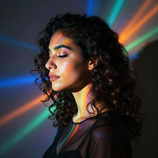 Profile Portrait with Multicolored Light