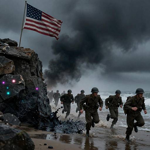 Noir Normandy: Oil-Drenched Omaha Assault