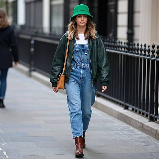 Fashionable Woman Walking London Street