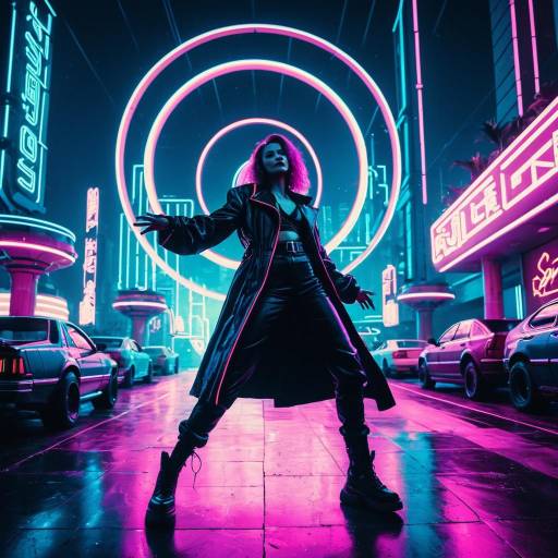 Neon Sorcerer in Cyberpunk City