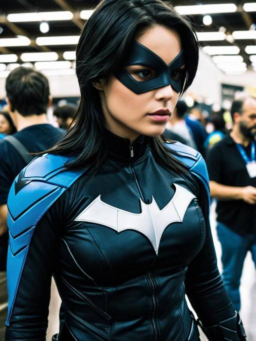 Woman in Nightwing Costume at Comic Convention
