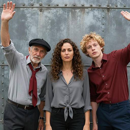 Candid Photograph of Three People Together