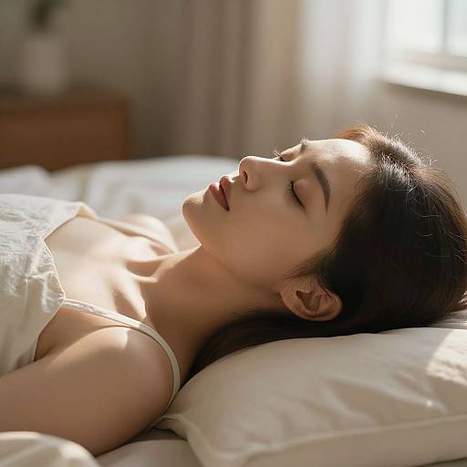 Serene Morning Woman in Sunlight