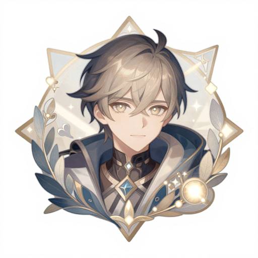 Albedo Portrait Sticker with Geometric Elegance