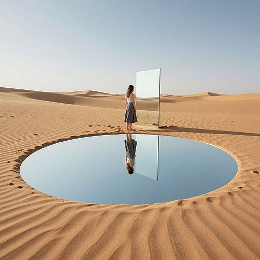 Surreal Desert Reflection Illusion