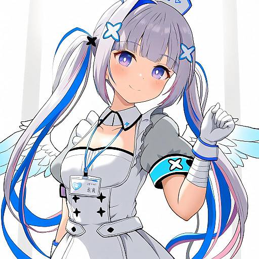 Illustration of Amane kanata (nurse), hololive in the style of Tof