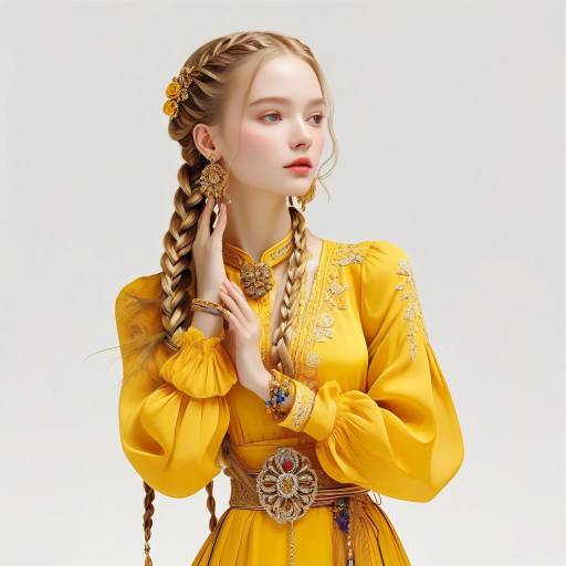 Radiant Woman in Yellow Dress Portrait