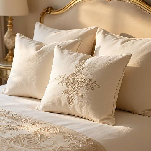 Elegant Artisan Pillows in Cozy Bedroom