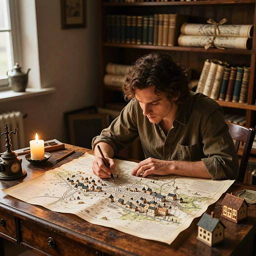 Old-World Town Map Maker Illustration