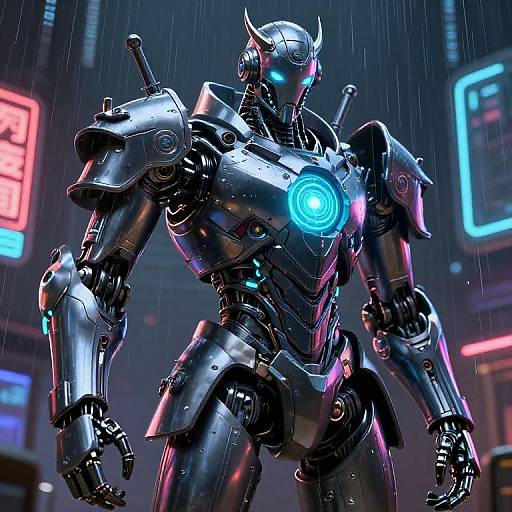 Futuristic Samurai Evil Robot Design