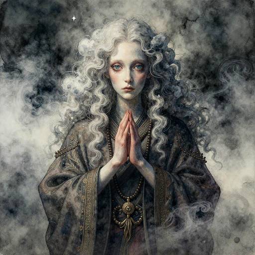 Haunting Phantom Monk in Mist