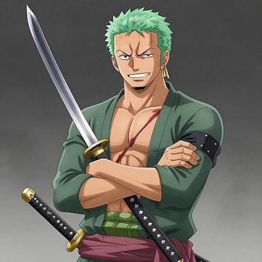 Muscular Roronoa Zoro Cowboy Shot